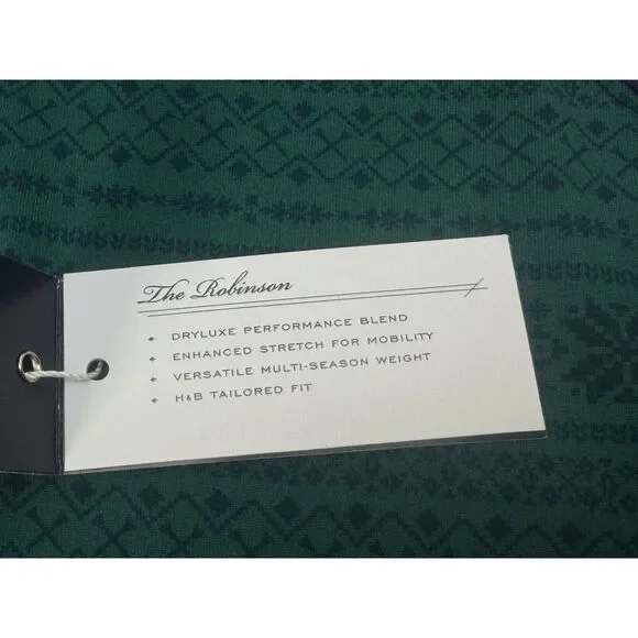 NWT Holderness & Bourne The Robinson 1/4 Zip Performance Pullover Blue Green XXL - Picture 7 of 11